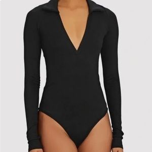 Alix NYC Black Long-sleeve Bodysuit size Small